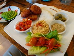 felafel platter :-) at Artillery Arts Cafe in Phnom Penh