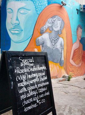 Specials board at Artillery Arts Cafe in Phnom Penh
