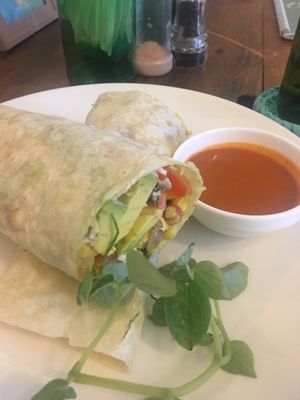 Breakfast burrito with tofu scramble! at Artillery Arts Cafe in Phnom Penh