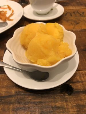 Mango sorbet(really sweet) at Artillery Arts Cafe in Phnom Penh