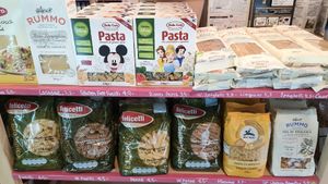 diverse kinds of pasta at Charlie's Grocery in Seoul