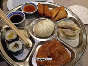 mixed starters at Loving Hut in Maastricht