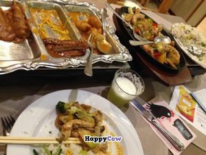 several different main courses :) at Loving Hut in Maastricht