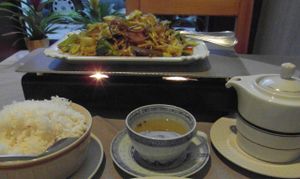 Stir fried vegetables in coconut sauce @ Loving Hut - Maastricht at Loving Hut in Maastricht