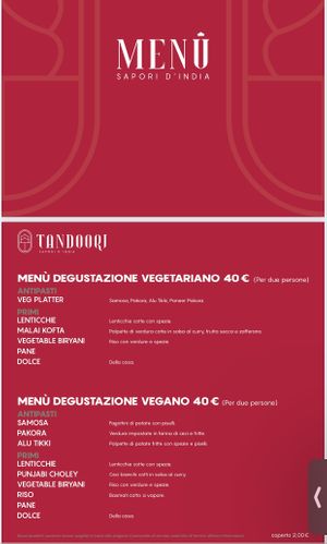 Vegan options   at Tandoori Sapori d'India in Carpi