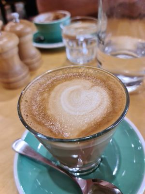 Almond milk latte at Gellibrand Cafe in Reservoir