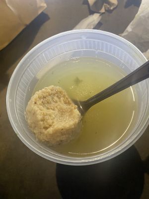 Matzo ball soup  at Ben & Esther's Vegan Jewish Deli in Seattle