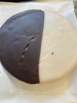 Black and white cookie  at Ben & Esther's Vegan Jewish Deli in Seattle
