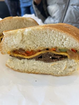Philly cheesesteak, a bit light on filling  at Ben & Esther's Vegan Jewish Deli in Seattle