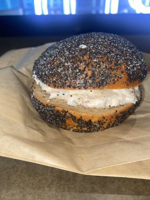 Poppy seed bagel  at Ben & Esther's Vegan Jewish Deli in Seattle
