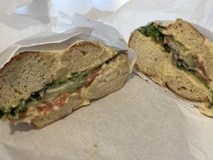 Hummus and veggies   at Ben & Esther's Vegan Jewish Deli in Seattle