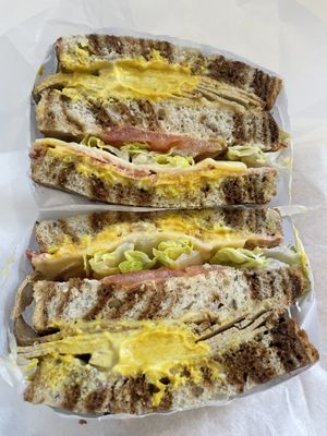 Turkey bacon club  at Ben & Esther's Vegan Jewish Deli in Seattle