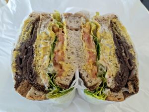 Club sandwich at Ben & Esther's Vegan Jewish Deli in Seattle