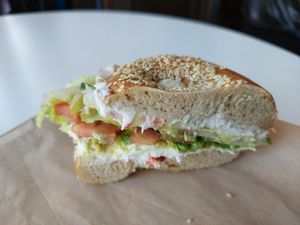 Veggi Bagel at Ben & Esther's Vegan Jewish Deli in Seattle