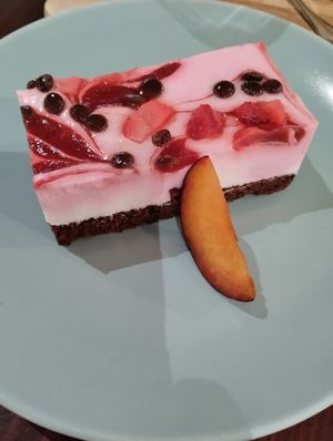 Fruit cake at Cosy Café in Budapest