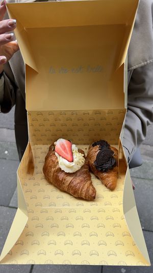 The right one is the vegan Oreo one    at Madame Croissant in Cologne