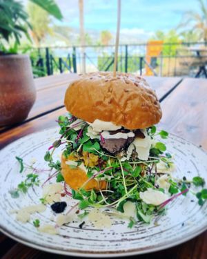 Truffle Burger at Superfood Garden in Mallorca