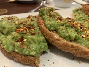 Avocado on toast   at Barter Books in Alnwick