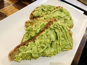 Avocado on toast   at Barter Books in Alnwick