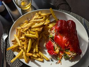 Stuffed peppers with rice at Três Arcos in Sao Miguel