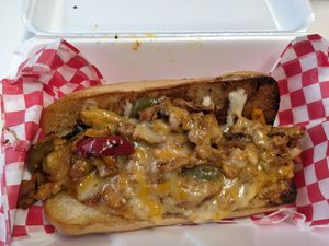 Cowboy chick'n sandwich (w/ added jalapenos) at The Utopia Deli in Little Rock