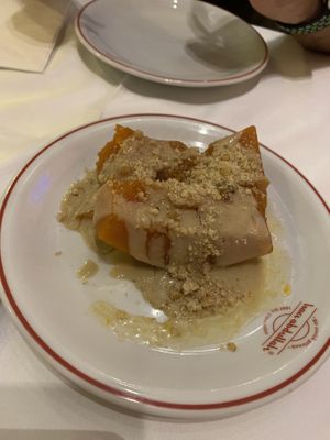 Kürbisdessert mit Tahin und Walnüssen  at Hacı Abdullah in Istanbul