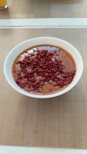 Sopa do dia (caldinho de feijão) at Bobó Empório Vegano in Sao Paulo