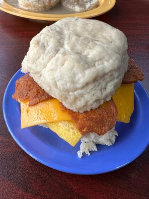 Bacon Egg Cheese Biscuit at Soulshine Vegan Cafe in Indianapolis