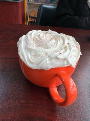 White Chocolate Peppermint Latte  at Soulshine Vegan Cafe in Indianapolis