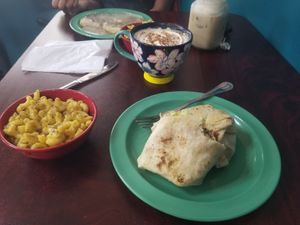 Chicken bacon ranch with mac n chz at Soulshine Vegan Cafe in Indianapolis