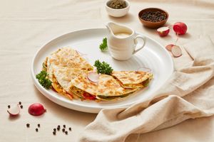 Plant-based Quesadillas at Tonklar Facai - Mahidol Salaya in Nakhon Pathom