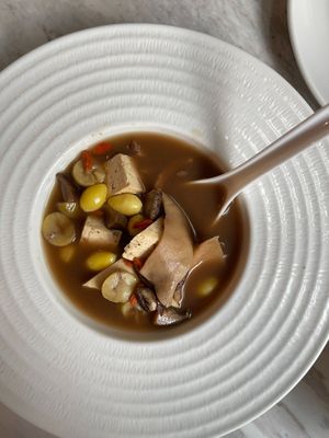 Five-Spice Vegan Soup 145 THB
 at Tonklar Facai - Mahidol Salaya in Nakhon Pathom