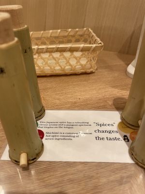 Spices for individual taste  at Uno Yukiko - Gion Soy Milk Ramen - ぎをん豆乳らーめん うのゆきこ in Kyoto