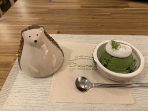 Matcha soy ice cream  at Uno Yukiko - Gion Soy Milk Ramen - ぎをん豆乳らーめん うのゆきこ in Kyoto
