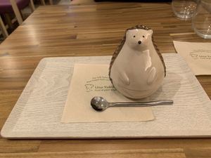 Cute ice cream bowl  at Uno Yukiko - Gion Soy Milk Ramen - ぎをん豆乳らーめん うのゆきこ in Kyoto
