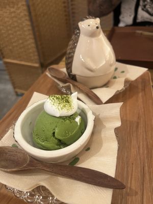 Matcha Icecream  at Uno Yukiko - Gion Soy Milk Ramen - ぎをん豆乳らーめん うのゆきこ in Kyoto