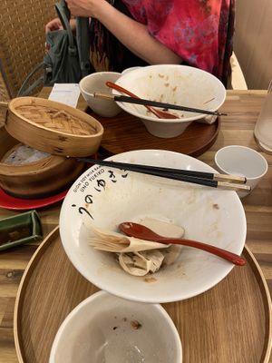 Nothing left behind - we were so full and satisfied  at Uno Yukiko - Gion Soy Milk Ramen - ぎをん豆乳らーめん うのゆきこ in Kyoto