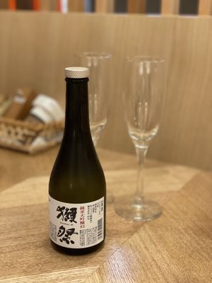 Sparkling sake   at Uno Yukiko - Gion Soy Milk Ramen - ぎをん豆乳らーめん うのゆきこ in Kyoto