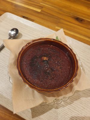 Chocolate Creme brûlée - tasty but just a spoon full 600¥ at Uno Yukiko - Gion Soy Milk Ramen - ぎをん豆乳らーめん うのゆきこ in Kyoto