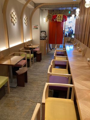 Colorful dining area at Uno Yukiko - Gion Soy Milk Ramen - ぎをん豆乳らーめん うのゆきこ in Kyoto