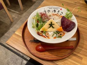 The Gekka. Such a colorful dish.  at Uno Yukiko - Gion Soy Milk Ramen - ぎをん豆乳らーめん うのゆきこ in Kyoto