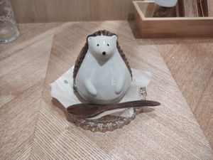 so cute! tasty ice cream inside at Uno Yukiko - Gion Soy Milk Ramen - ぎをん豆乳らーめん うのゆきこ in Kyoto