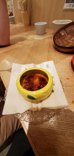 Yuzu creme brulee (yummy!) 😋 at Uno Yukiko - Gion Soy Milk Ramen - ぎをん豆乳らーめん うのゆきこ in Kyoto