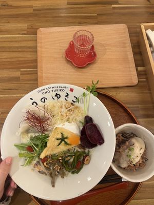 Hana ramen and rice and soy milk cheese #Veganuary at Uno Yukiko - Gion Soy Milk Ramen - ぎをん豆乳らーめん うのゆきこ in Kyoto