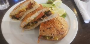 The spicy veg ciabatta (vg) at Grand Central Kitchen in Birmingham