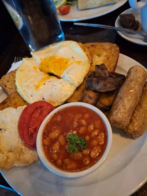 Veggie breakfast, great value at Grand Central Kitchen in Birmingham