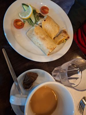 Vegan falafel wrap at Grand Central Kitchen in Birmingham