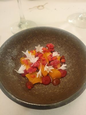 Peach and Raspberry Melba at Dean Banks at the Pompadour in Edinburgh