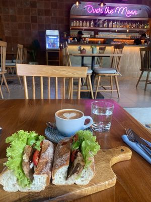 Vegan bahn mi-excellent!  at Over the Moon Cafe in Sanur