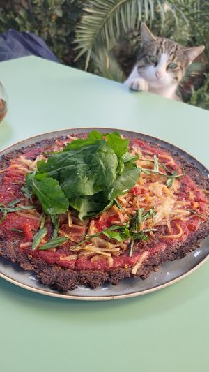 zucchini based pizza at Dose in Istanbul